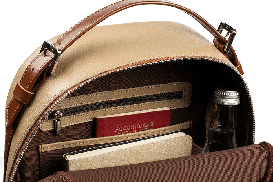 Женский рюкзак Большой Дельфин Бежевый - Image 14