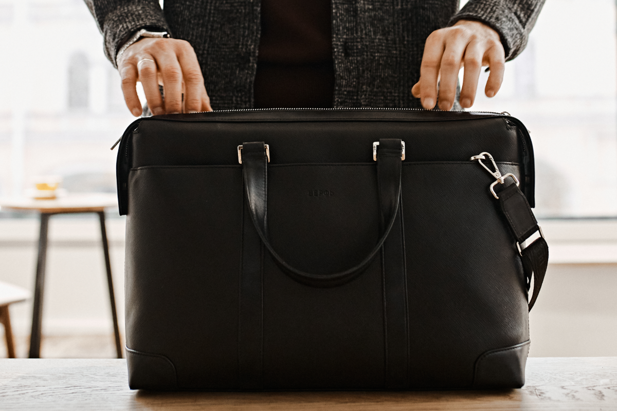 Мужская деловая сумка Pebble Black - Image 6