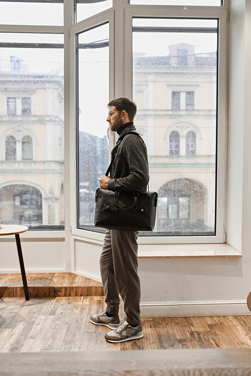 Мужская деловая сумка Pebble Black - Image 3