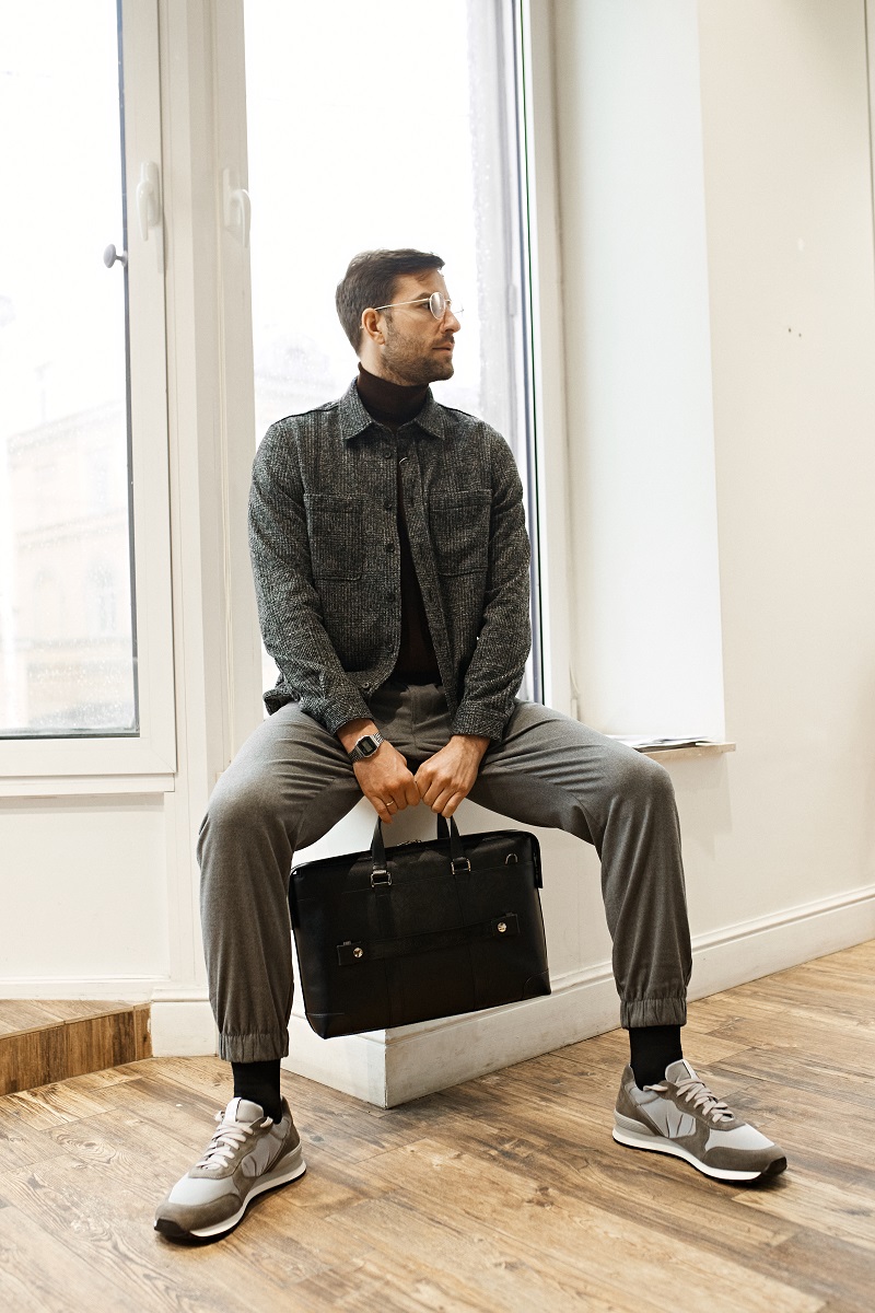 Мужская деловая сумка Pebble Black - Image 4