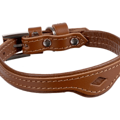 Кожаный ошейник для кошек и маленьких собак Brown - Image 3