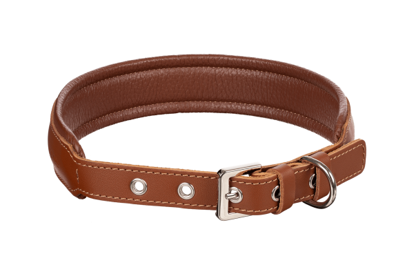 Кожаный ошейник Brown XL