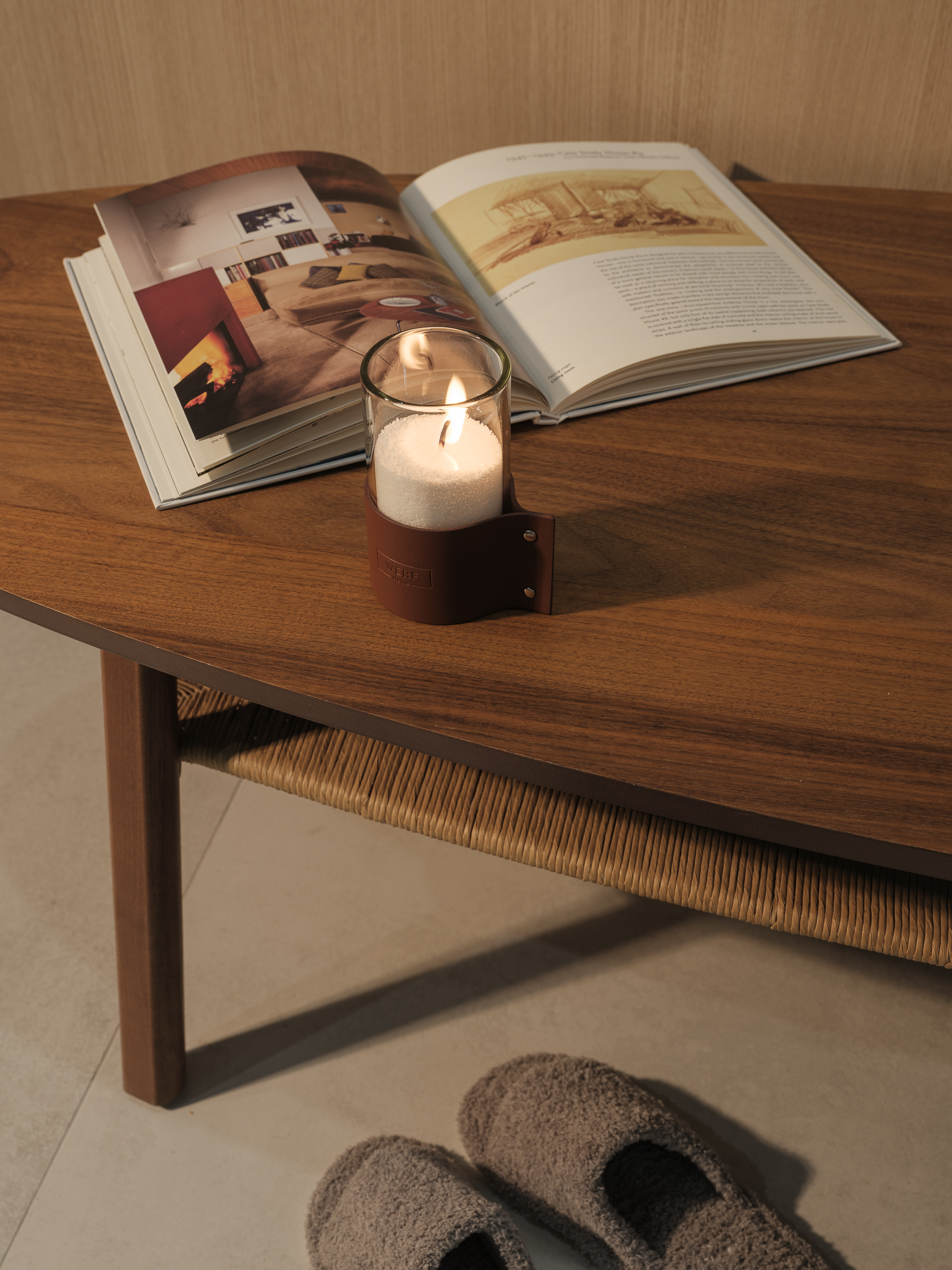 Холдер кожаный для подсвечника "Тепло" S Brandy - Image 2