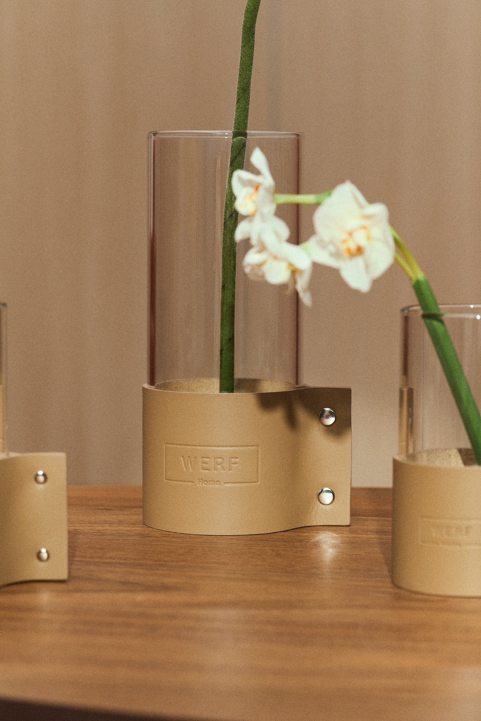 Холдер кожаный для подсвечника "Тепло" Caramel - Image 2