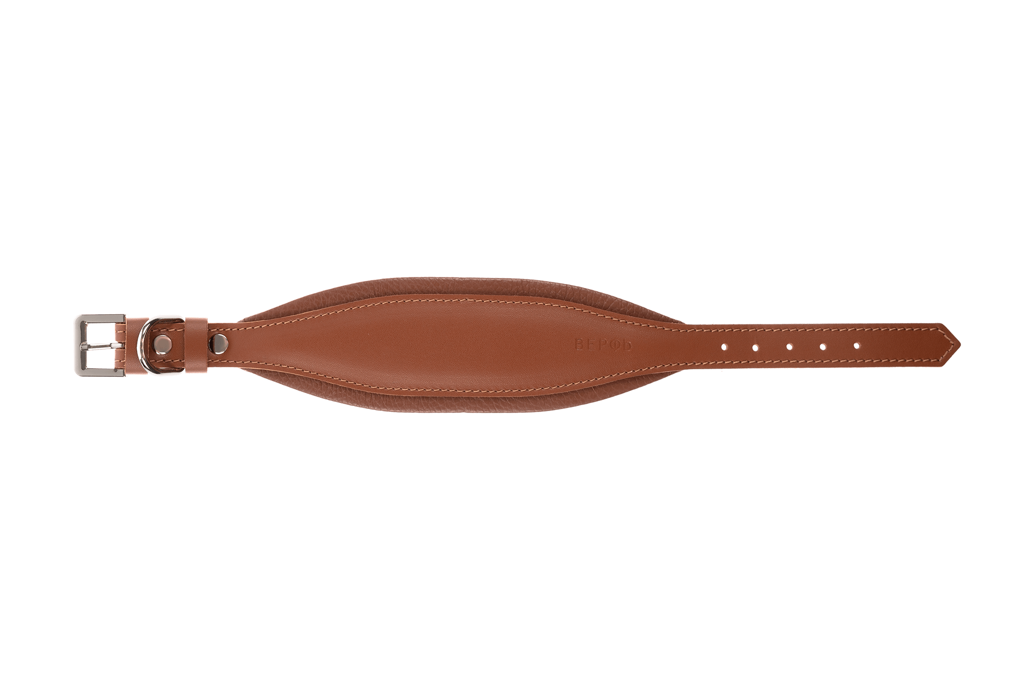 Кожаный ошейник Селедка Brown(A)