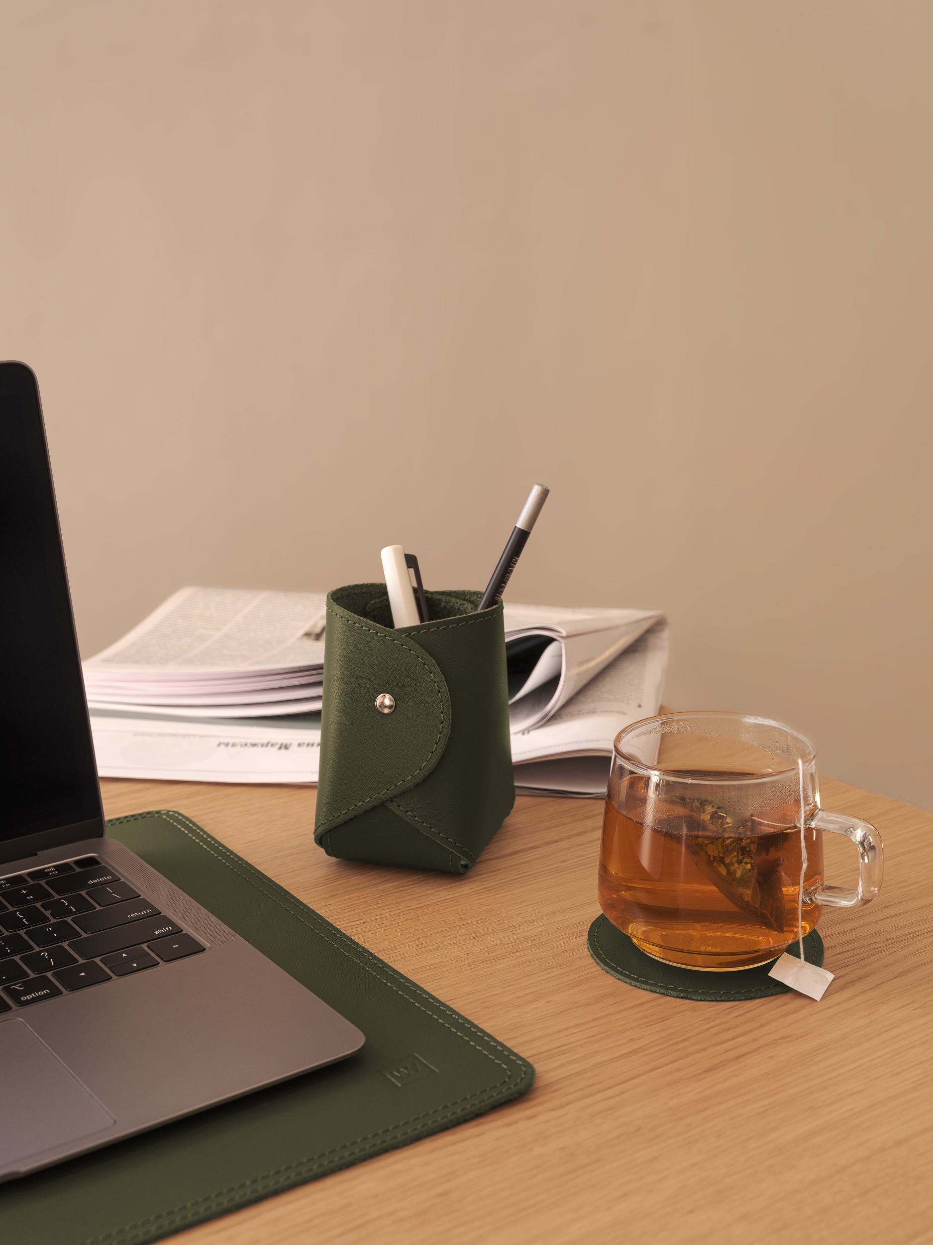 Стакан для канцелярии Tube Olive - Image 2